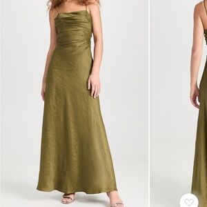 Aje Green Dress - Clarice Draped Maxi